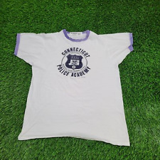 Vintage 1978 Connecticut Police Academy Ringer Shirt M-Short 19x24 White Trim picture