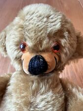 Vintage MERRYTHOUGHT Cheeky Bear Mohair Teddy Bell Ears Baby Rattle 11” England picture