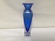 Z3 Vintage Antique Classic Circa 1930's Crystal Blue Art Glass Vase picture