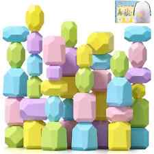 Montessori Wooden Stacking Rocks - STEM Educational Toys picture