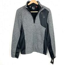 Spyder Mens Bandit Half Zip Pullover Jacket Heather Gray 1/2 Zip Poly Size Small picture