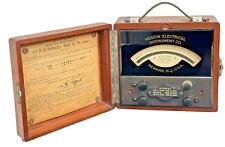 Antique 1913 Weston's Model 18 A.C. D.C. Portable Volt Meter in Original Case picture