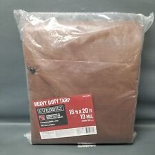 Everbilt 16 ft. x 20 ft. Brown/Silver Heavy Duty Tarp NEW picture