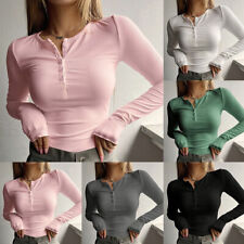 Women's Basic Long Sleeve Top Slim Fit Stretchy Crew Neck T-Shirt Plain Cotton 、 picture