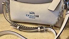 Stunning Authentic COACH CL407 Charlotte Shoulder Crossbody Bag Cream Silver New picture