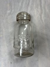 Vintage Drey Improved Ever Seal Clear Glass Jar w Lid Wire Bail Quart Pat