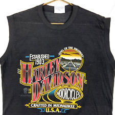 Vintage Harley Davidson T-Shirt Size XL King Of The Highway Sleeveless 1988 80s picture