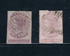 Ceylon 1857-64 - ½d Set - Imperf-Unwatermarked - SC 14-15 [SG 16-17] - USED S4 picture