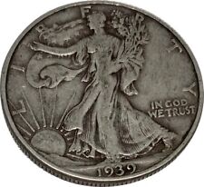 1939-D Silver Walking Liberty Half Dollar Grading VF/XF 90% Silver picture
