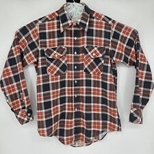 Vintage 70s Montgomery Ward Shirt Mens Medium 15 15.5 Western Plaid Button Up  picture