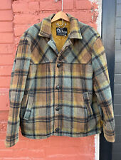 Vintage Pelham Blanket Coat Jacket Mens 42 Brown Plaid Heavy thick Wool picture