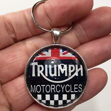 Vintage Triumph Motorcycle Logo Emblem Distressed Sign Reproduction Keychain picture