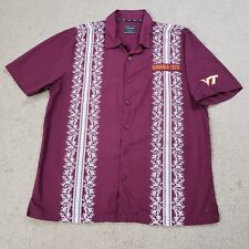 Virginia Tech Hokies Shirt Men L Burgundy Guayabera Hawaiian College Chiliwear picture