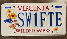 Virginia Personalized Vanity License Plate Taylor Swift SW1FTE Wildflower Fan picture