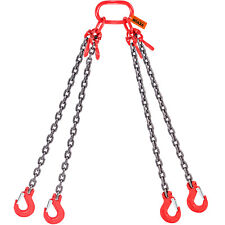 VEVOR 5/16'' x 5' Chain Sling 4 Legs G80 Lifting Chain with Grab Hooks 11000lbs picture