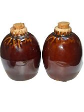 Vintage Hull Pottery 2 Pepper Shakers Brown Drip Glaze 4
