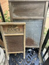 Vintage Dubi Handi  And  Two In One Wooden Washboards Pair picture