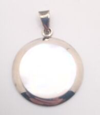 Vintage Mother Of Pearl Round Sterling Silver Pendant picture