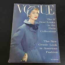 Vintage 1950s Vogue Magazine September 1 1954 MCM Paris New Look Fashion Ads picture