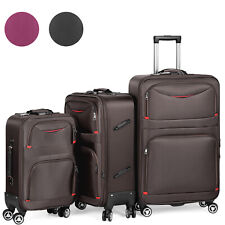 3PCS Soft Side Expandable Luggage w/Spinner Wheels Lock Lightweight Suitcase picture