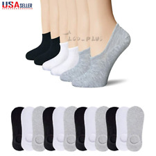 3-12 Pairs Men Invisible No Show Nonslip Loafer Low Cut Solid Cotton Socks US picture