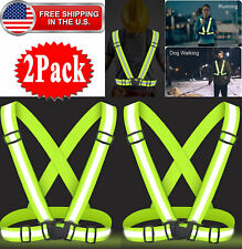 2 Pack Safety Vest Adjustable Reflective Belt Stripe Night Running Jogging Bike picture