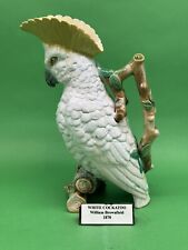 William Brownfield English Majolica White Cockatoo Pitcher c.1870, 9.5