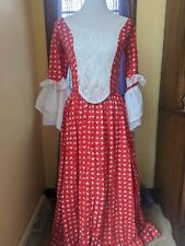 Vintage 60's Dove Cottage Prairie Red White Bell Sleeves Top Skirt Set XS/S picture