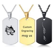 Personalized Engraved Custom Dog Tag dogtag Name Necklace Chain Titanium Steels picture
