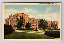 Benton Harbor MI-Michigan, Public High School, Antique Souvenir Vintage Postcard picture