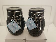 2 X  Hemp STORAGE - Contained Art Grenade 250ml Air Tight Jar No Smell BLACK picture