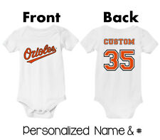 Baltimore Orioles PERSONALIZED Newborn Baby Bodysuit Shirt Custom Kids Tee picture