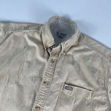 Carhartt Button Down Up Shirt Adult Large Tan Short Sleeve Cotton S132 Mens picture