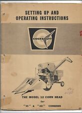 Original Cockshutt Model 12 Corn Head Operator's Manual Setting Up Instructions picture