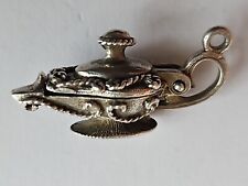 Sterling Silver Aladdin's Lamp OPENS TO REVEAL GENIE RARE COLLECTOR VINTAGE picture