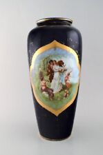 Large hand painted porcelain vase decorated with romantic scene. Vienna, 19th C picture
