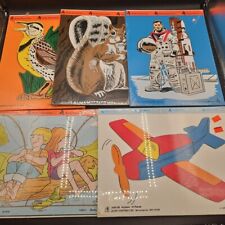 5 Vtg Judy Instructo Puzzles Sealed New Astronaut Airplane Bird Fishing Hole picture