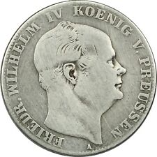 1859 A German States Prussia Thaler Silver, Very Good VG Cleaned, KM# 471 picture