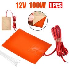 12V 100W Silicone Heater Pad for Engine Block Tanks Oil Pan Heating Plate Mat picture