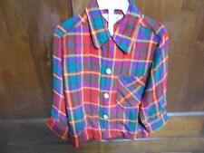  BOY'S VINTAGE RED PLAID FLANNEL SHIRT picture