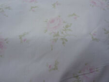 Chic House Inc Faded PINK Shabby Cabbage Roses on White Cotton Poplin 50