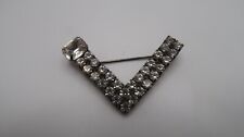 Vintage WWII V for Victory Rhinestone Brooch 5cm picture