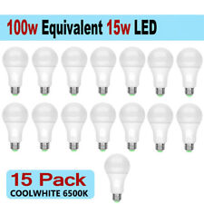 15 LED Light Bulbs 15W / 100W Replacement Daylight 6500K A19 E26 Lamp Cool White picture