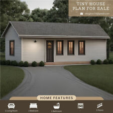 Custom Modern Tiny House Plan 2 Bedroom & 1 bathroom With Free CAD File picture