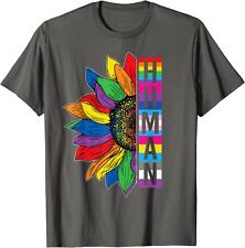 Human LGBT Flag Gay Pride Month Transgender Cute Gift Unisex T-Shirt picture