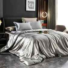 Mulberry Silk Bedding Set with Duvet Cover Bed Sheet Pillowcases Satin Bedsheet picture