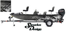 Grayscale Boat Wrap Gray Vinyl Graphic Decal Kit Fish Largemouth Bass Fishing US picture