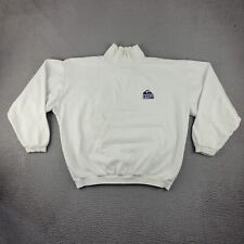 Vintage Quiksilver Sweatshirt Mens Large White Mock Neck Thrashed 90s Made USA picture