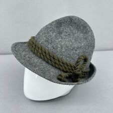 Vintage SEEBERGER Trilby Fedora Wool Felt Rope Cap Hat Charcoal Gray 7 1/8 picture