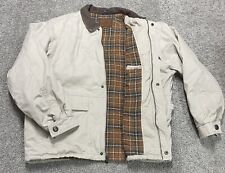 Vintage Woodsman Barn Jacket  Coat Mens XL BEIGE ZIP  FLEECE Lined Heavyweight picture